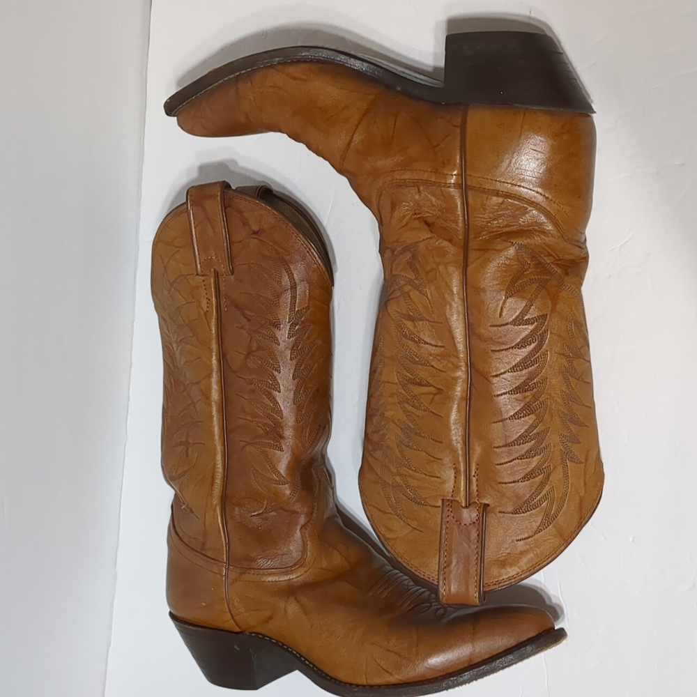 Vintage Justin Bay  Brown Leather Western Cowgirl women Boots L4908 size 8B